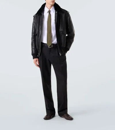 Prada Collapse Leather Sneakers In Black