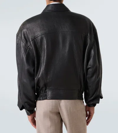 Saint Laurent Bomber Jacket In Bubbled Lambskin With Zip Clothing In Black