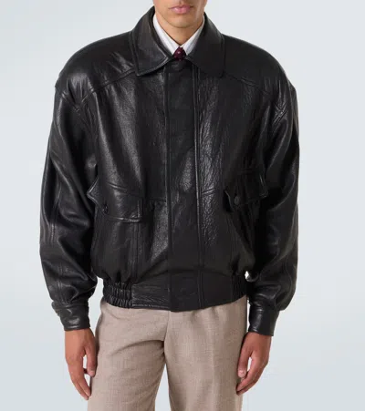 Saint Laurent Bomber Jacket In Bubbled Lambskin With Zip Clothing In Black