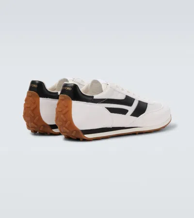 Tom Ford Low-profile White Sneakers With Black Leather Accents