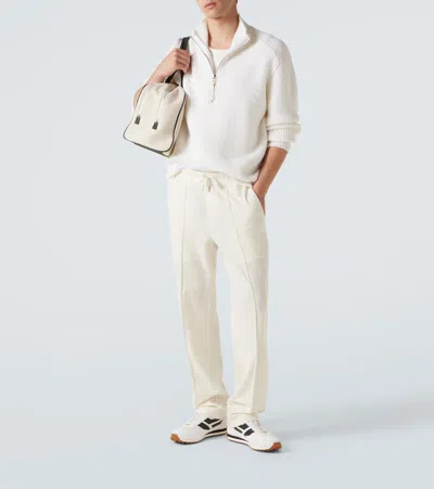 Tom Ford Low-profile White Sneakers With Black Leather Accents