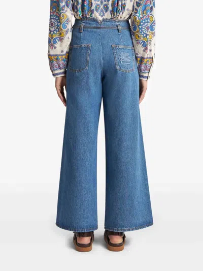 Etro Wide-leg Drawstring Jeans In Blue