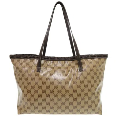 Pre-owned Gucci Beige Gg Crystal Leather Tote Bag ()