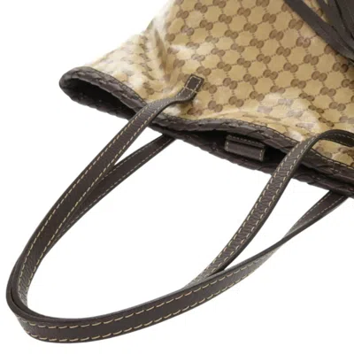 Pre-owned Gucci Beige Gg Crystal Leather Tote Bag ()