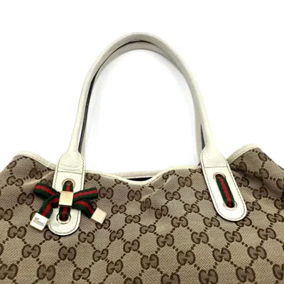 Pre-owned Gucci Sherry Line Brown Gg Canvas Shoulder Bag Tote Bag ()