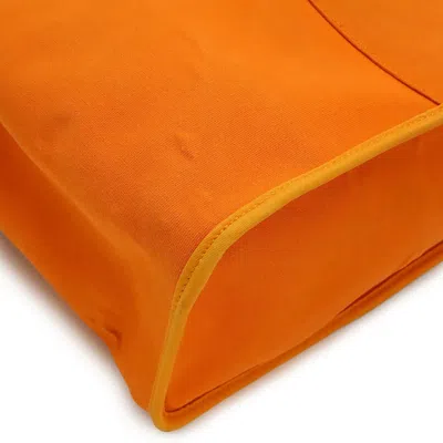 Pre-owned Hermes Orange Toile Officier Leather Handbag Shoulder Bag Tote Bag ()