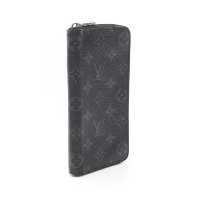 Pre-owned Louis Vuitton Black Monogram Eclipse Leather Long Wallet (bi-fold) ()