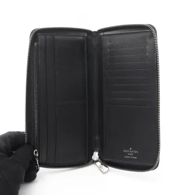 Pre-owned Louis Vuitton Black Monogram Eclipse Leather Long Wallet (bi-fold) ()