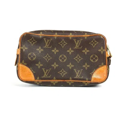 Pre-owned Louis Vuitton Brown Monogram Canvas Clutch Bag Pouch ()