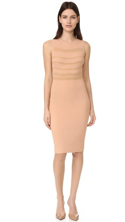 Narciso Rodriguez Sleeveless Dress In Nude/camel