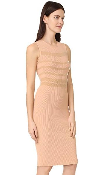 Shop Narciso Rodriguez Sleeveless Dress In Nude/camel