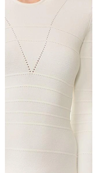 Shop Narciso Rodriguez Long Sleeve Dress In Gesso White