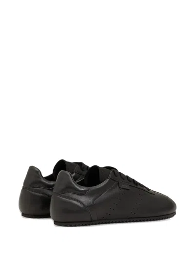 Ami Alexandre Mattiussi Black Smooth Leather Low Top Step Sneakers Black In Black