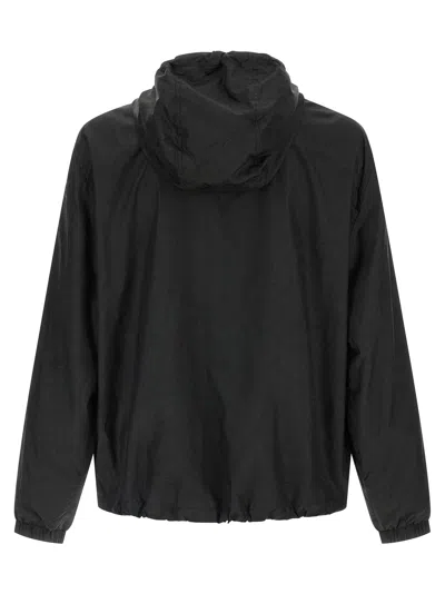 Versace Black Barocco Jacquard Windbreaker Jacket In Black