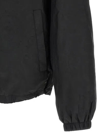 Versace Black Barocco Jacquard Windbreaker Jacket In Black