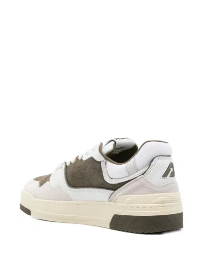 Autry Leather Panelled Trainers In Multi