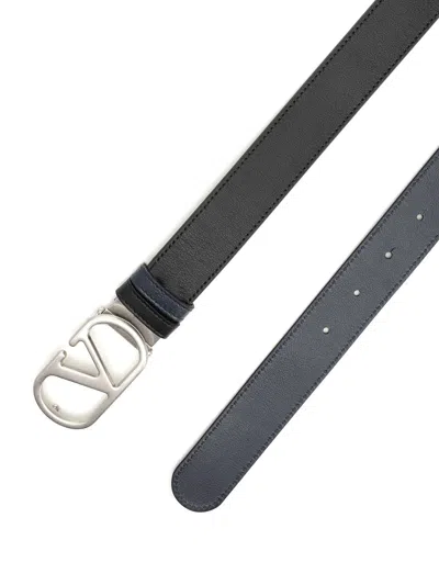 Valentino Vlogo Reversible Belt For Formal And Casual Occasions In Black