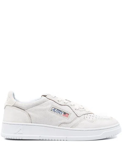 Autry Medalist Lace-up Leather Trainers In White