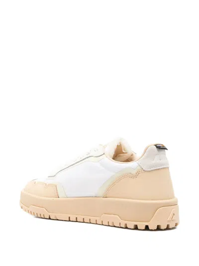 Autry Panelled Lace-up Sneakers In White