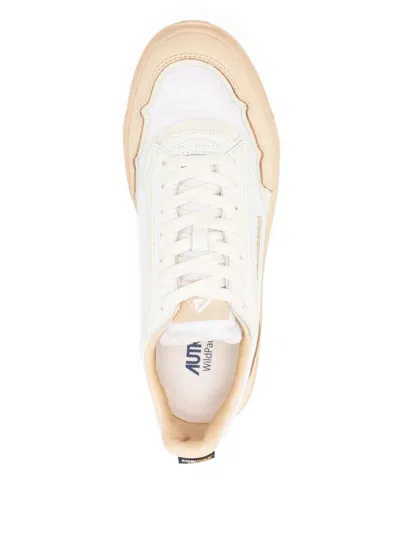 Autry Panelled Lace-up Sneakers In White