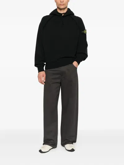 Stone Island Brushed Organic Cotton Fleece Oversized Fit Hoodie Clothing