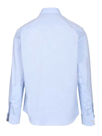Valentino Camicia Maniche Lunghe Vlogo Signature Shirts Light Blue In Blue