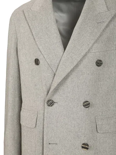 Tagliatore Cappotto 2 Petti Sfoderato Londra Grigio 90 Lana 10 Cachemire Coats Grey In Gray