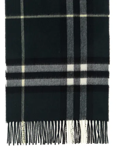 Burberry Cashmere Scarf With Classic Check Pattern In Black