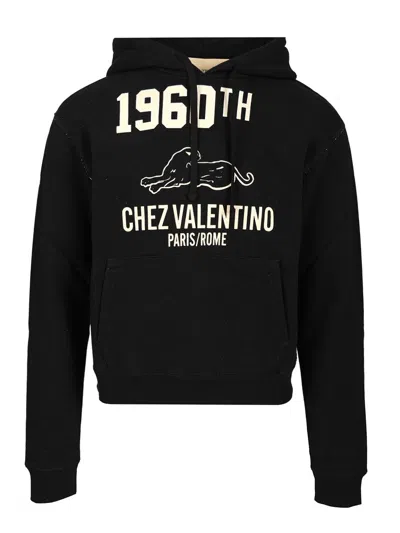 Valentino Cotton Fabric Sweatshirt With Comfortable Fit In Black