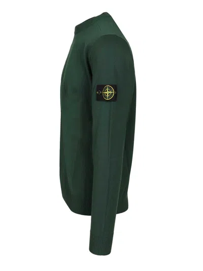 Stone Island Crew Neck Sweater Knitwear Green In Green
