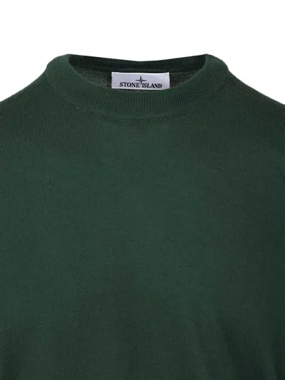Stone Island Crew Neck Sweater Knitwear Green In Green