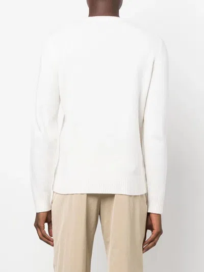 Roberto Collina Timeless Crew-neck Sweater With Ribbed Details In White