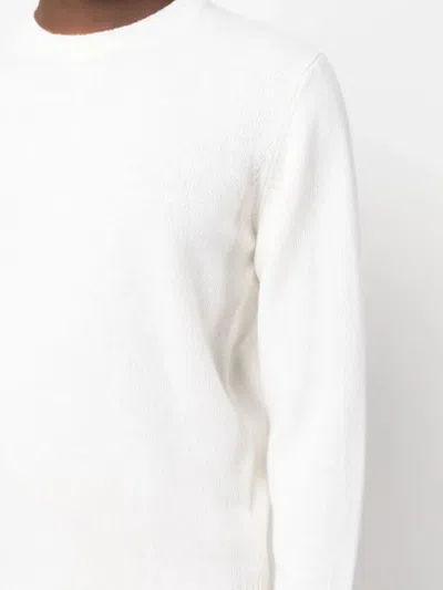 Roberto Collina Timeless Crew-neck Sweater With Ribbed Details In White