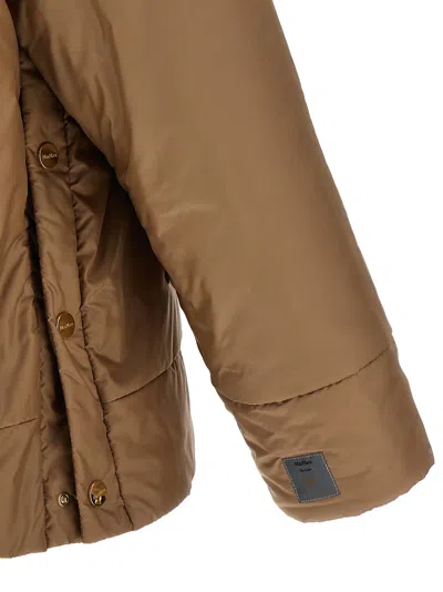 Max Mara The Cube Short Hooded Down Jacket In Brown