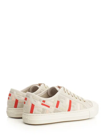 Fendi Domino Canvas Ff Multicolor Sneakers Multicolor