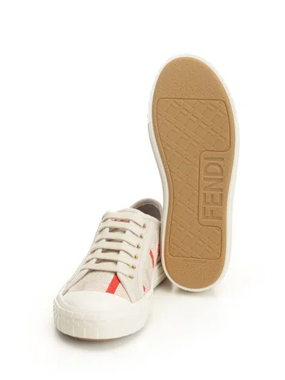 Fendi Domino Canvas Ff Multicolor Sneakers Multicolor