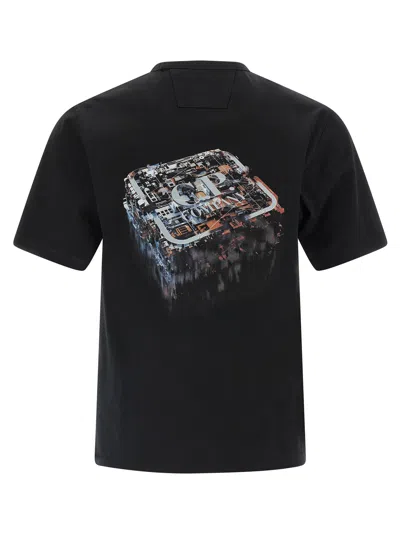 C.p. Company Metropolis Series Mercerized Jersey Urban Mobility T-shirt In Black