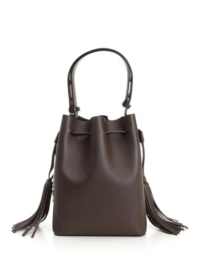 Valentino Drawstring Bag | So Seau | Vitello V./a.brass Logo Handbags Brown