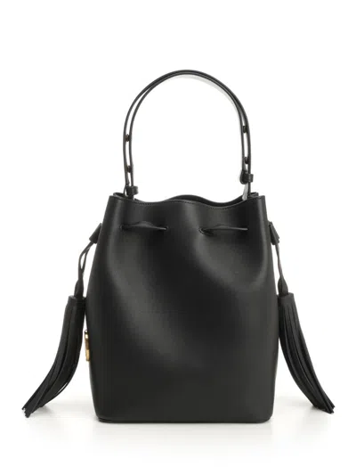 Valentino Adjustable Handle Shoulder Bag Tassel Detail In Black
