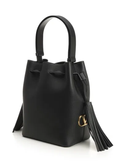 Valentino Adjustable Handle Shoulder Bag Tassel Detail In Black