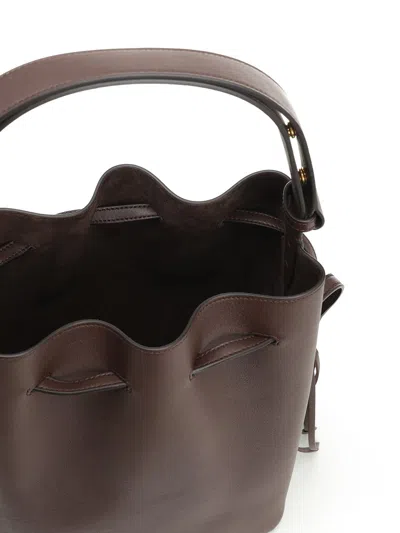 Valentino Drawstring Bag | So Seau | Vitello V./a.brass Logo Handbags Brown