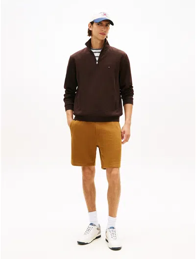 Tommy Hilfiger Embroidered Tommy Logo Sweatshort In Gold