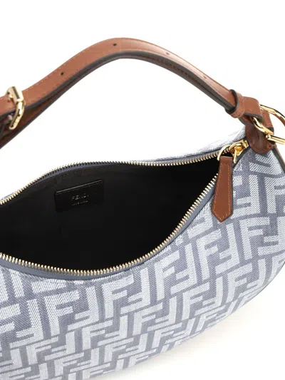 Fendi Graphy Small Canvas All Over Ff Shoulder Bags Blue