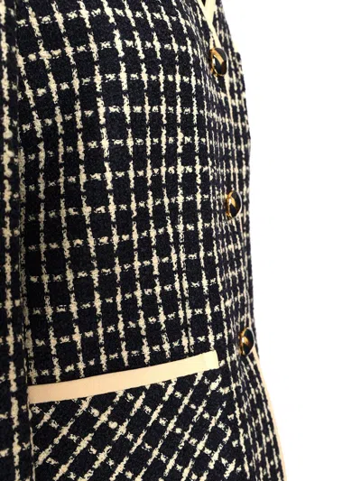 Valentino Boucle Wool Blend Jacket With Contrast Trim In Black