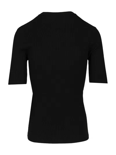 P.a.r.o.s.h Half Sleeve Sweater T-shirt Blue In Black