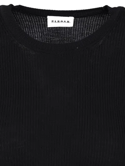 P.a.r.o.s.h Half Sleeve Sweater T-shirt Blue In Black