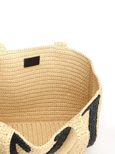 Valentino Borsa Shopping Viva Superstar Grande In Rafia Donna In Black