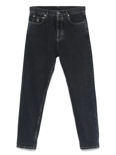 Brunello Cucinelli Five-pocket Denim Jeans With Belt Loops In Black