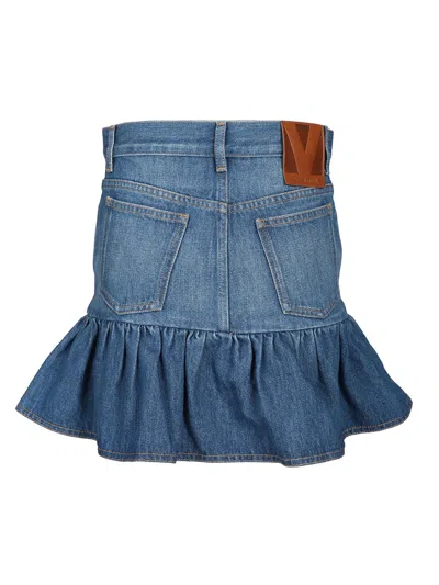 Valentino Garavani Mini Denim Skirt In Blue