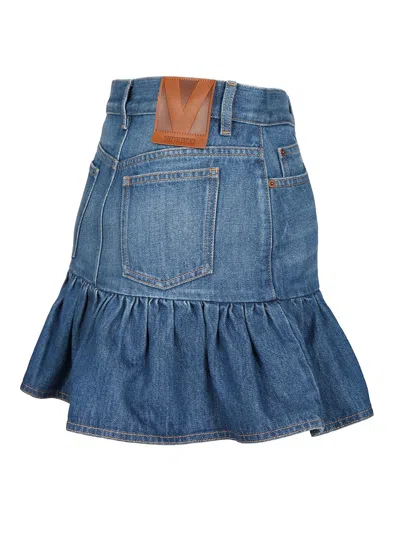 Valentino Garavani Mini Denim Skirt In Blue